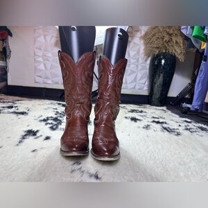 Dan Post Men’s Brown Leather Milwaukee Round Tow Western Cowboy Boots Size 10.5B